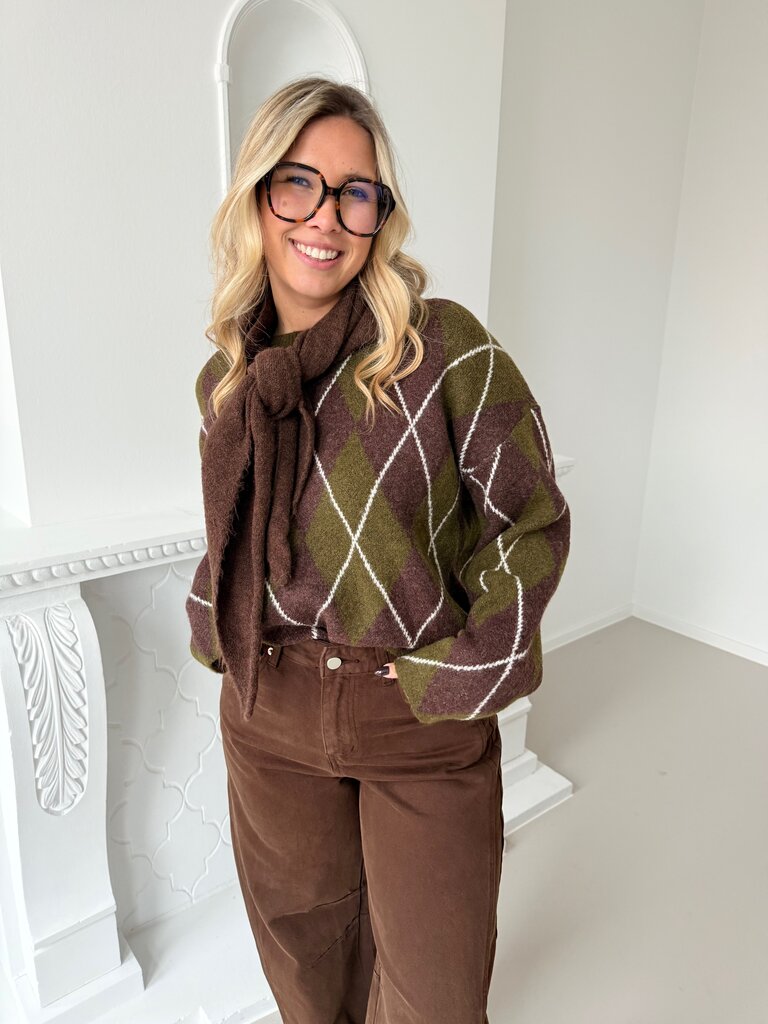 Morgane knit brown/green