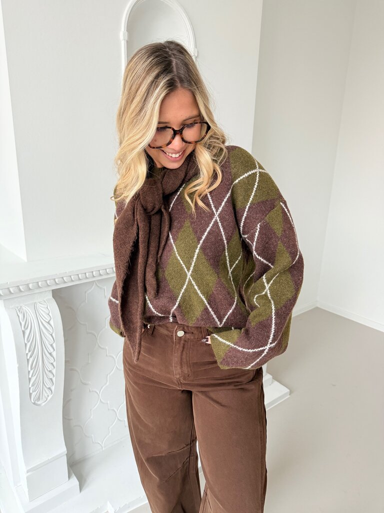 Morgane knit brown/green