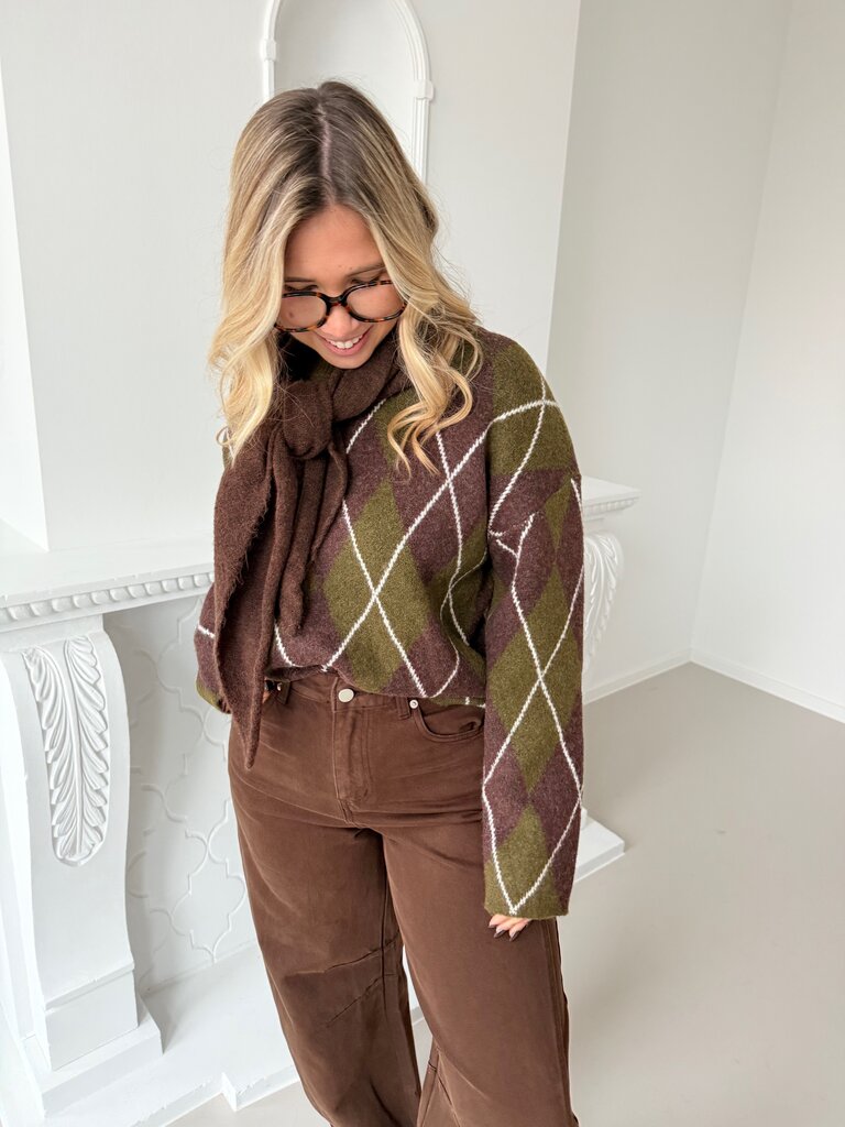 Morgane knit brown/green