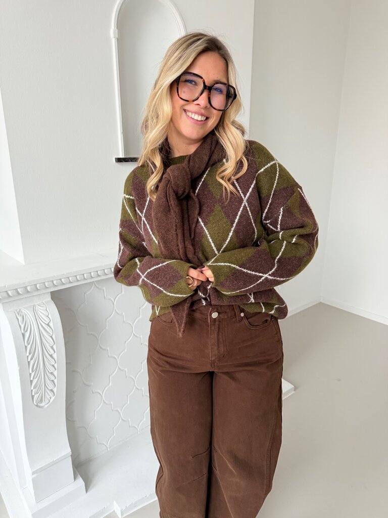 Morgane knit brown/green