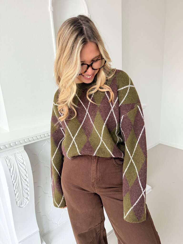 Morgane knit brown/green