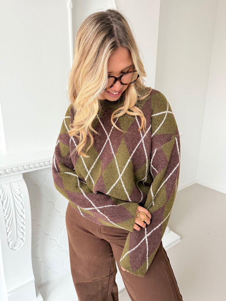 Morgane knit brown/green
