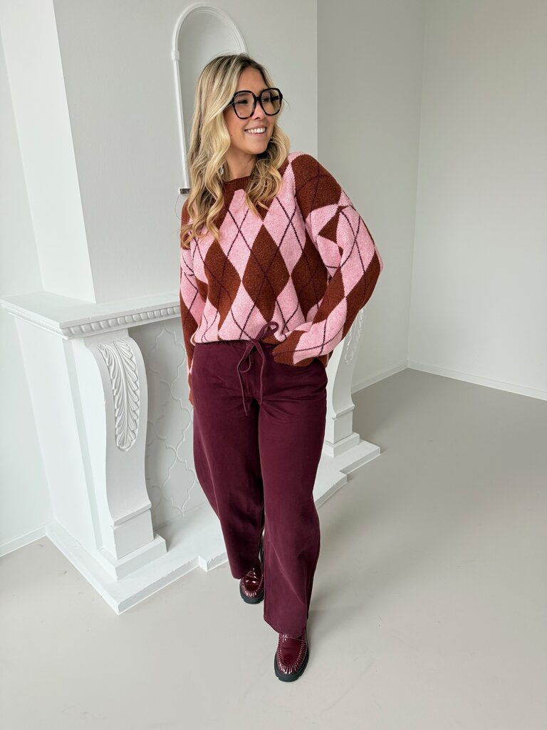 Morgane knit pink/caramel