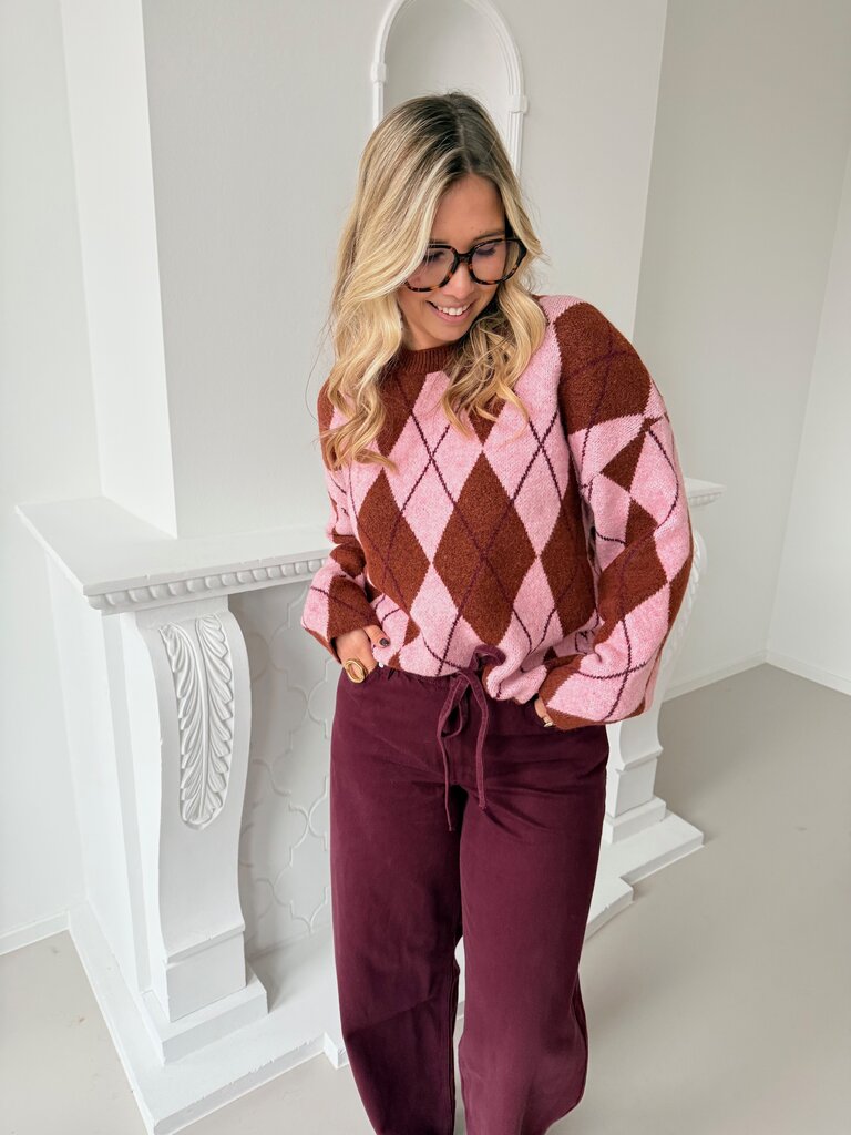 Morgane knit pink/caramel