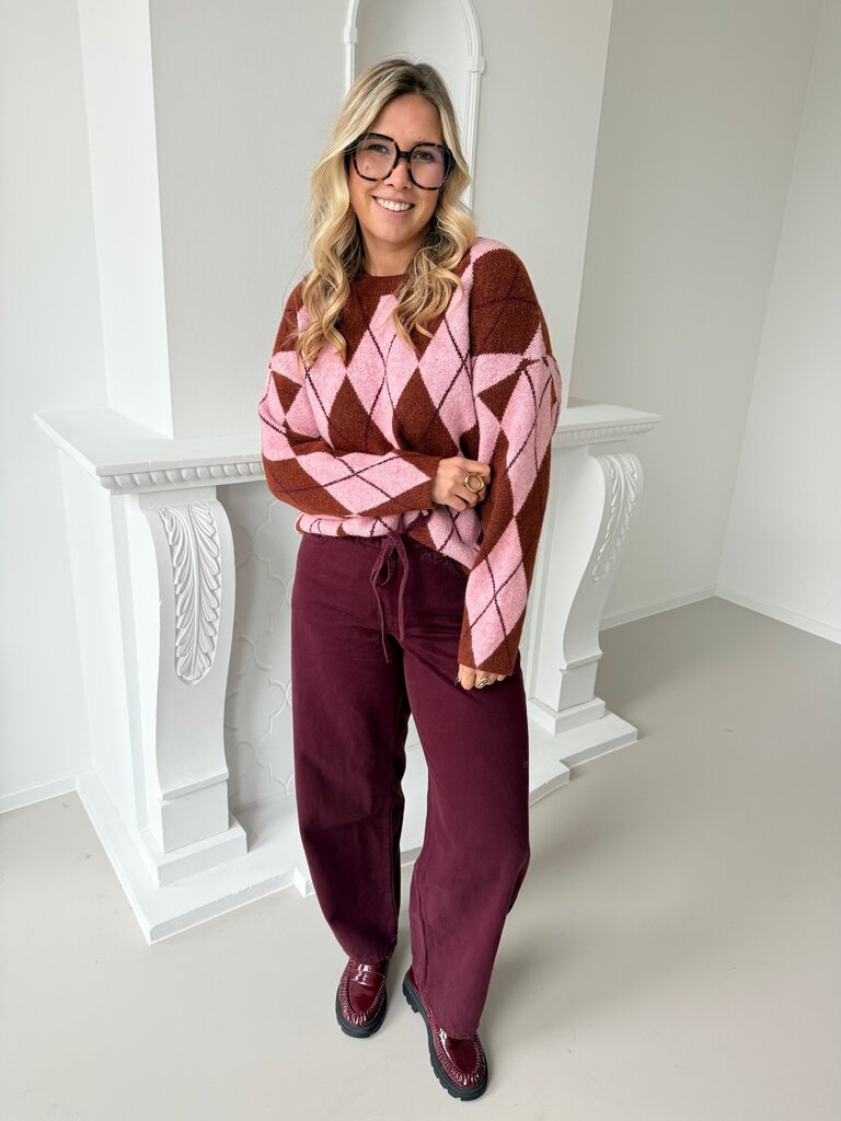 Morgane knit pink/caramel