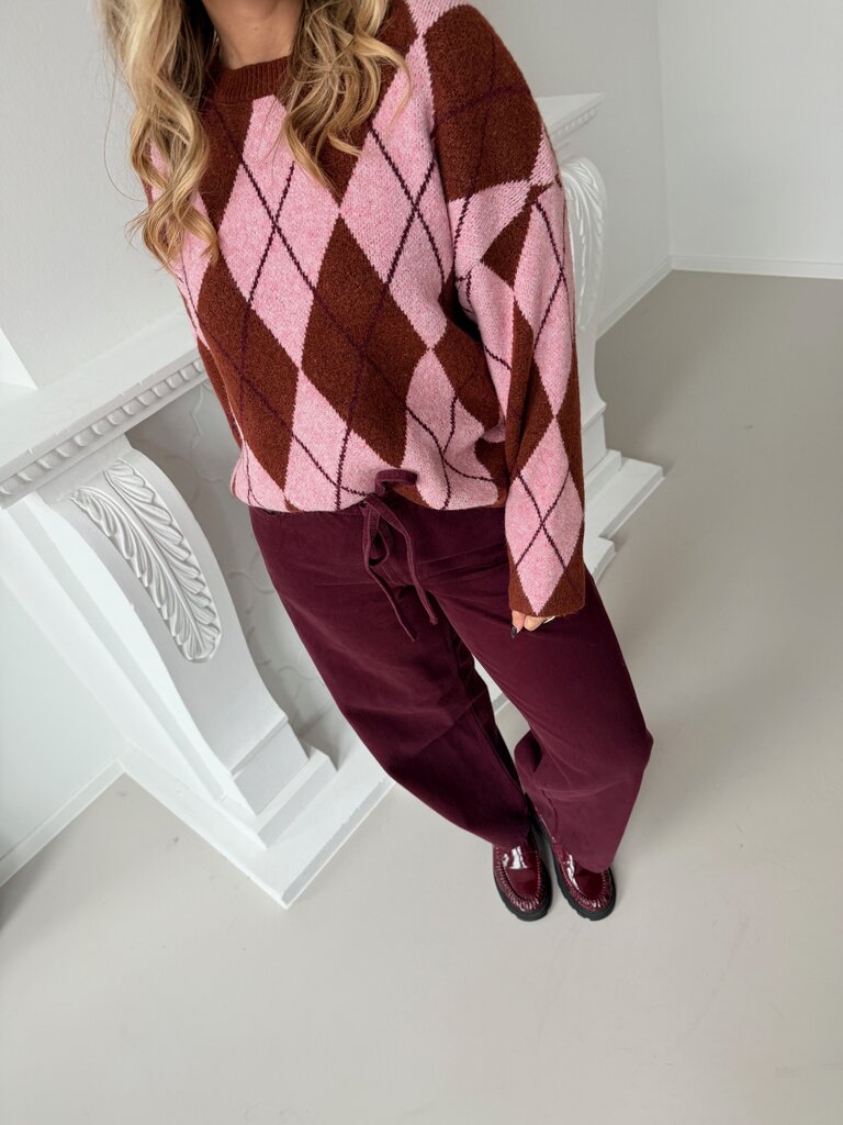 Morgane knit pink/caramel