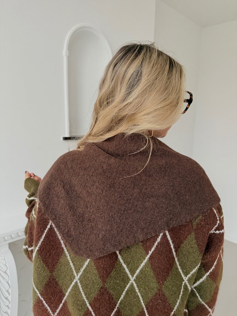Triangle soft scarf brown