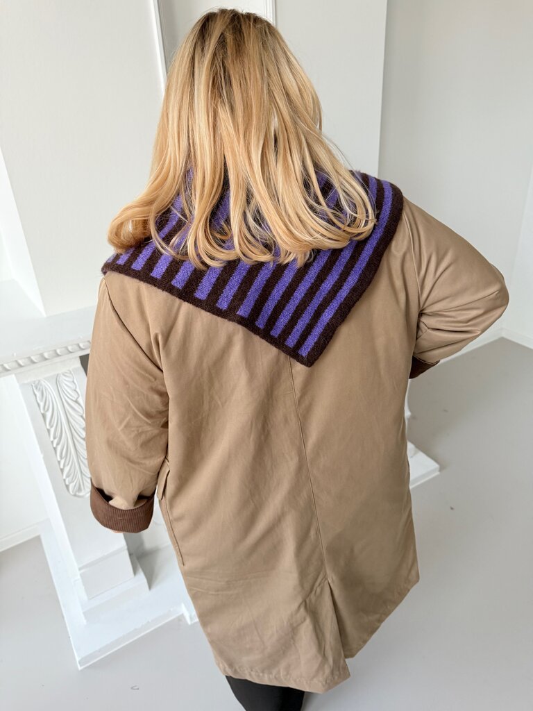 Triangle striped scarf purple