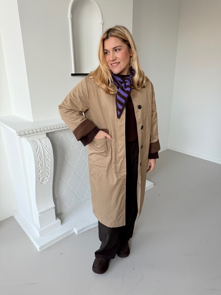 Triangle striped scarf purple