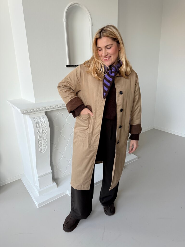 Triangle striped scarf purple