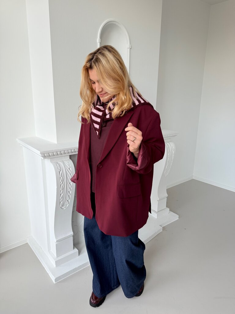 Triangle striped scarf pink