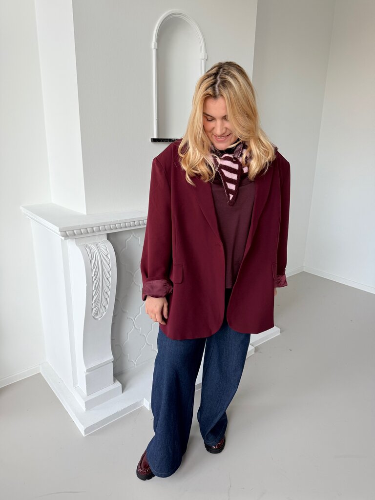 Triangle striped scarf pink