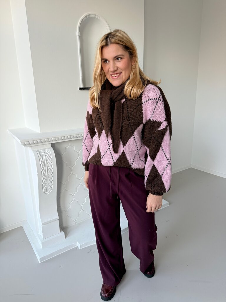 Jacqueline knit brown/pink
