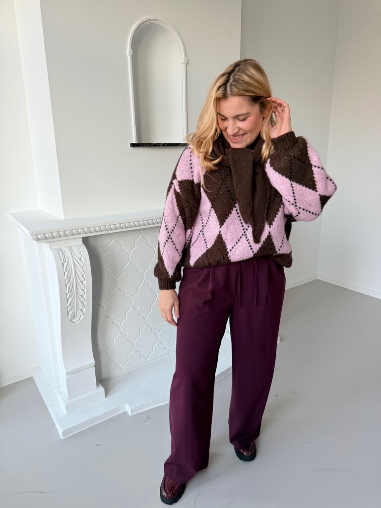 Jacqueline knit brown/pink