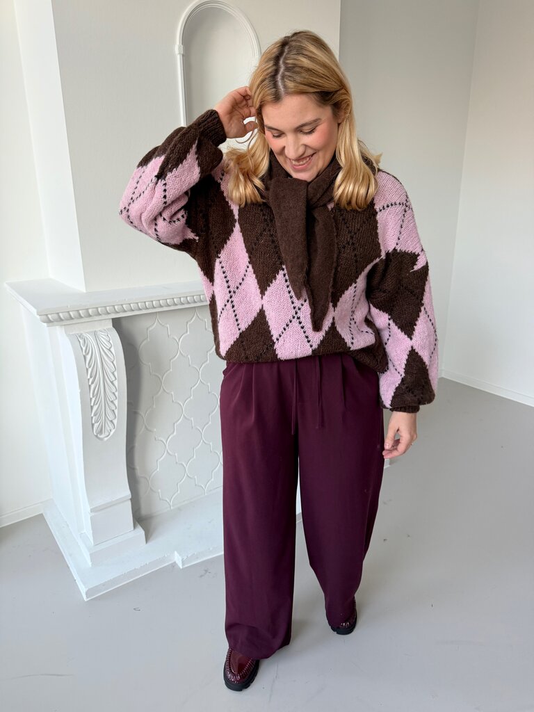 Jacqueline knit brown/pink