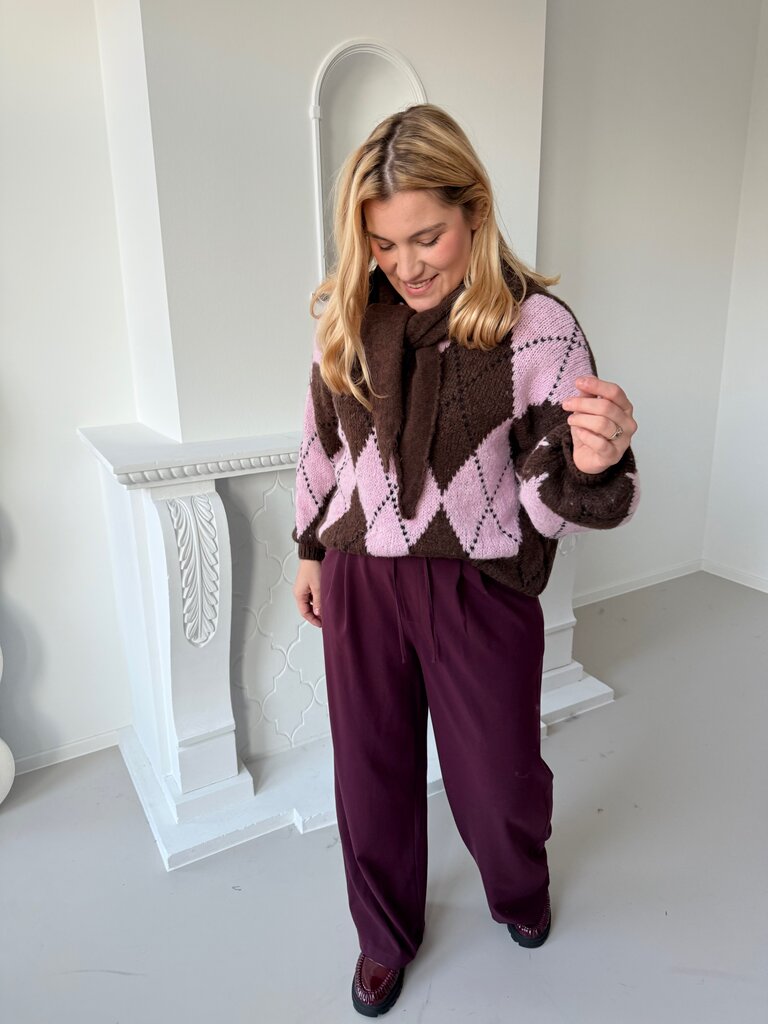 Jacqueline knit brown/pink