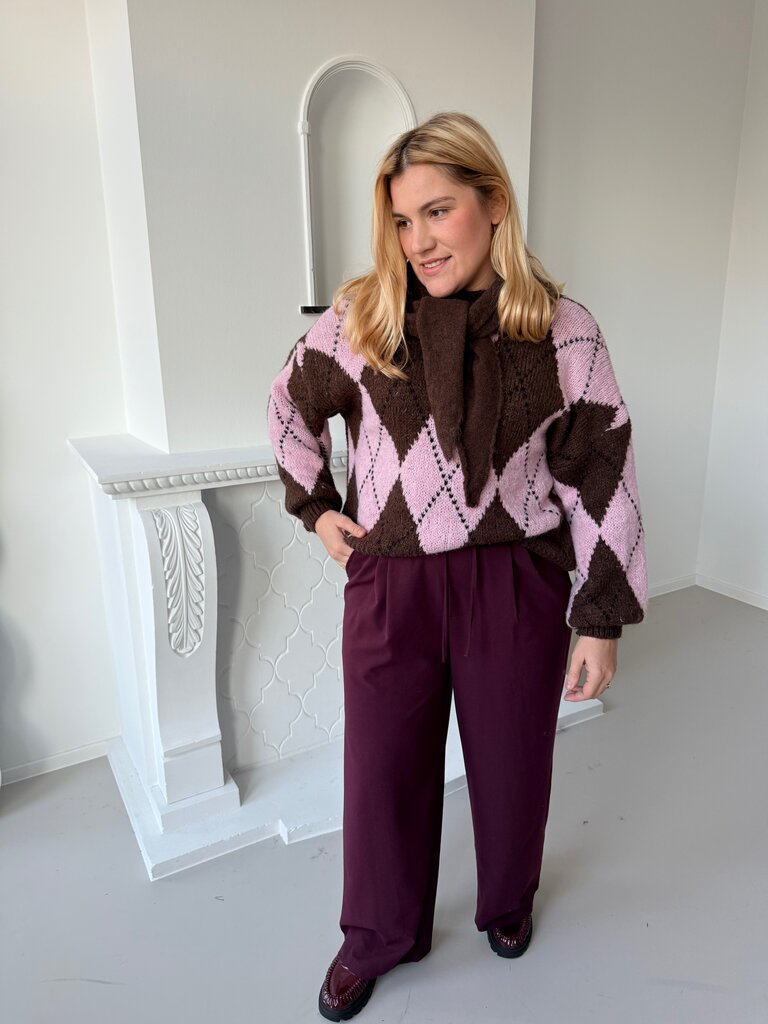 Jacqueline knit brown/pink