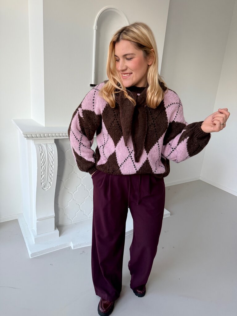 Jacqueline knit brown/pink