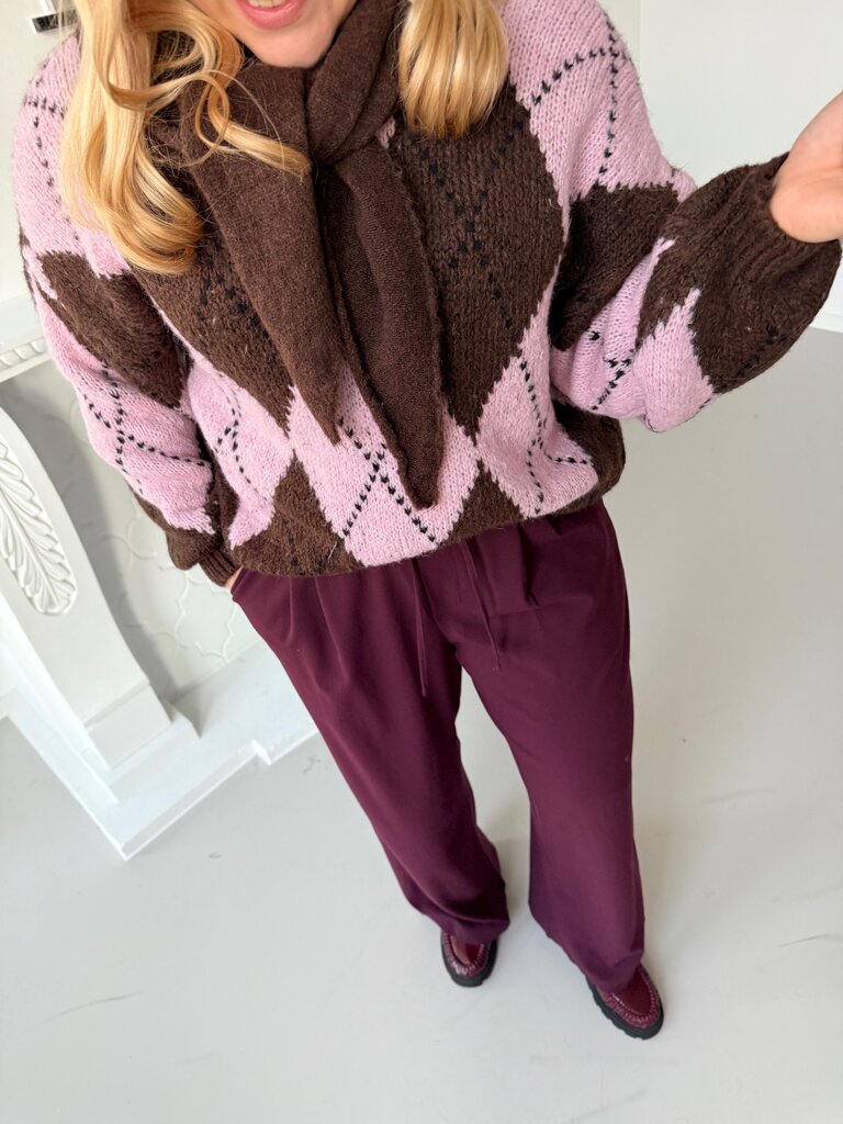 Jacqueline knit brown/pink