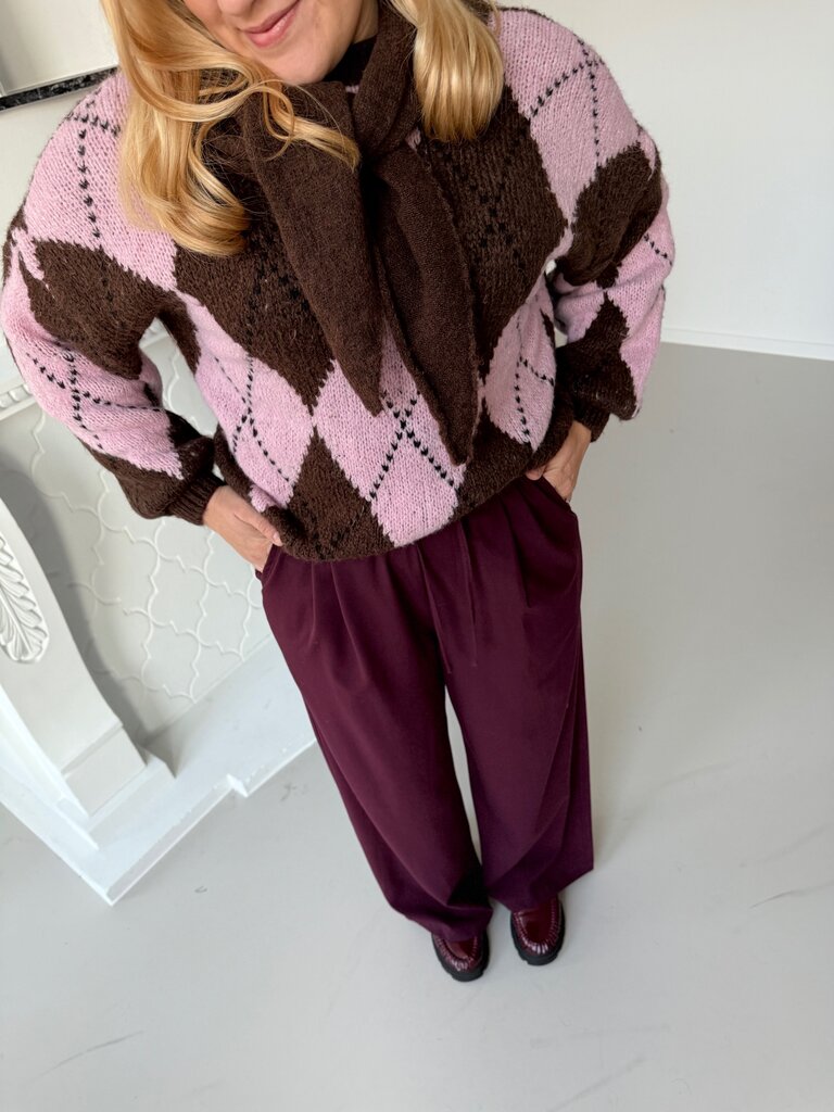 Jacqueline knit brown/pink