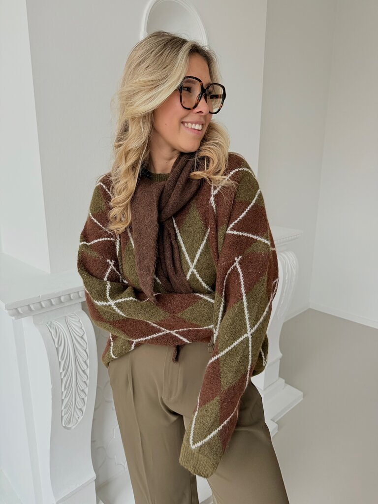 Theresa knit khaki/caramel