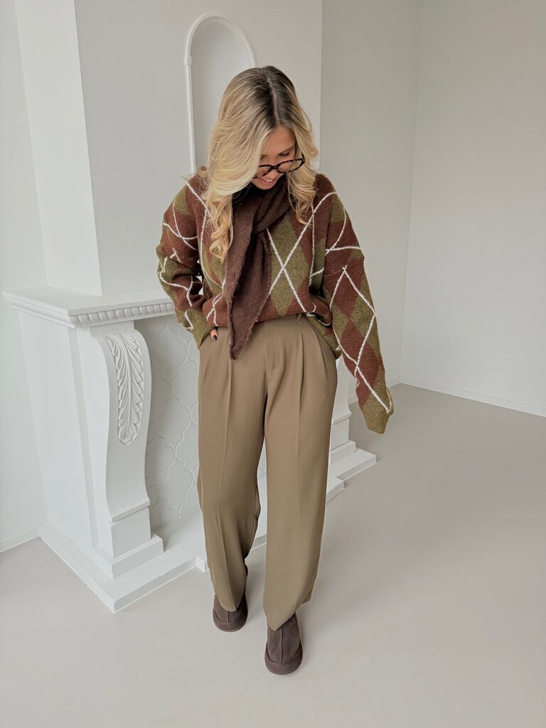 Theresa knit khaki/caramel