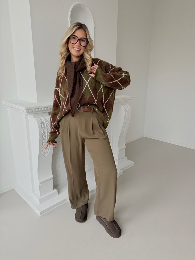 Theresa knit khaki/caramel