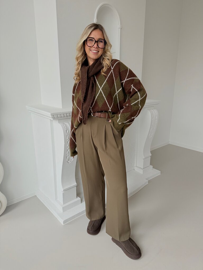 Theresa knit khaki/caramel