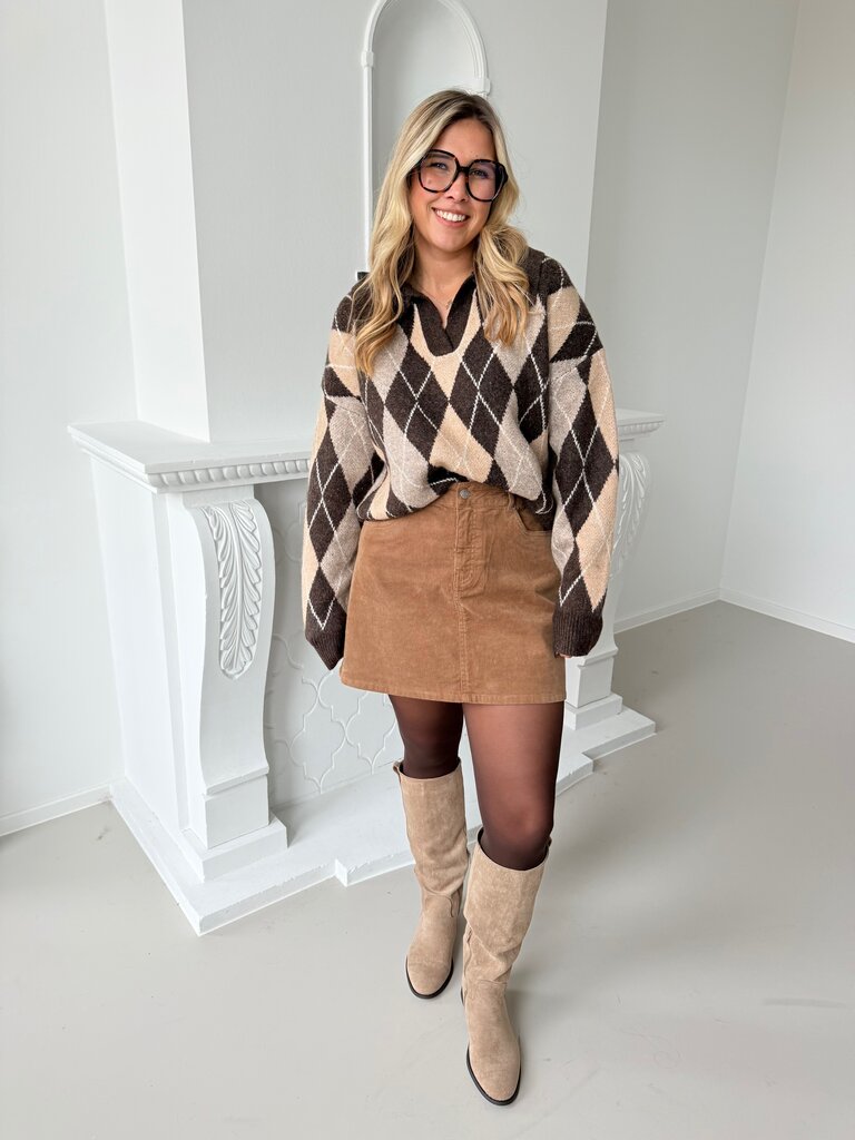 Brigitte knit brown/beige