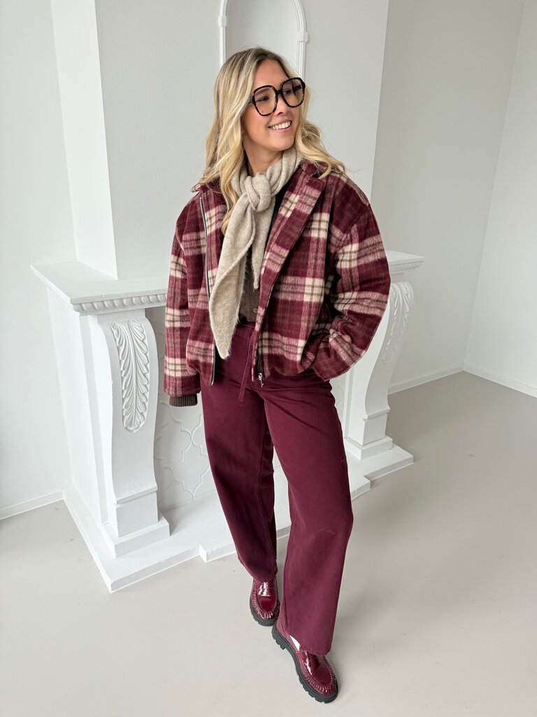 Lou jacket burgundy/brown