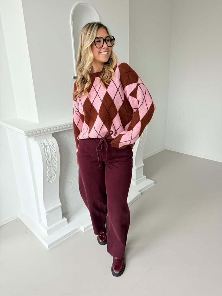 Gianna belt pants bordeaux