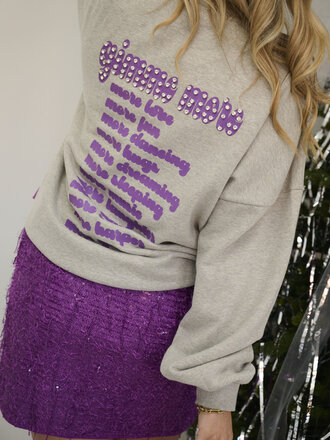 Gimme more sweat grey/purple