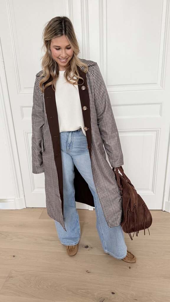 Reversible  vichy trenchcoat brown