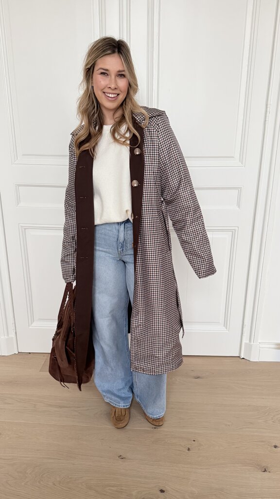 Reversible  vichy trenchcoat brown