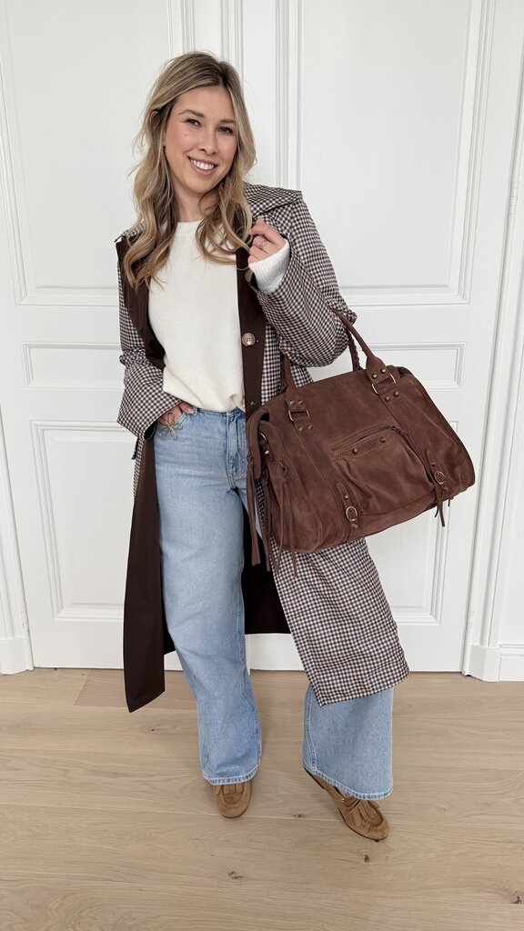 Reversible  vichy trenchcoat brown