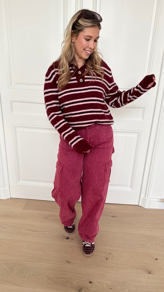 Alba polo knit burgundy