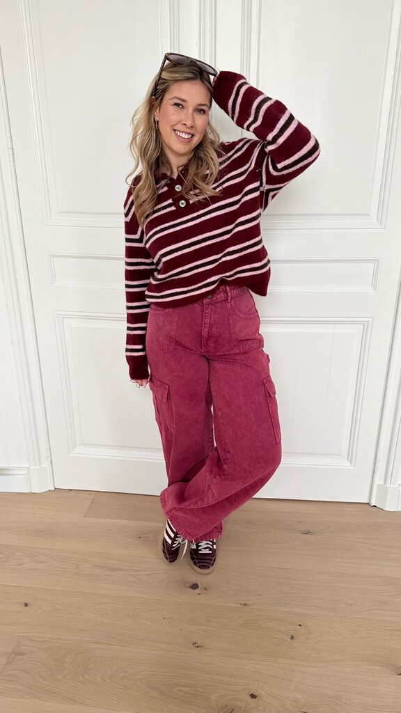 Alba polo knit burgundy