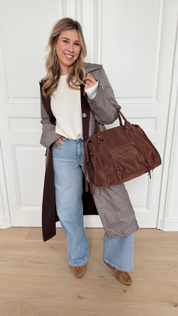 Cleo bag suede large light brown