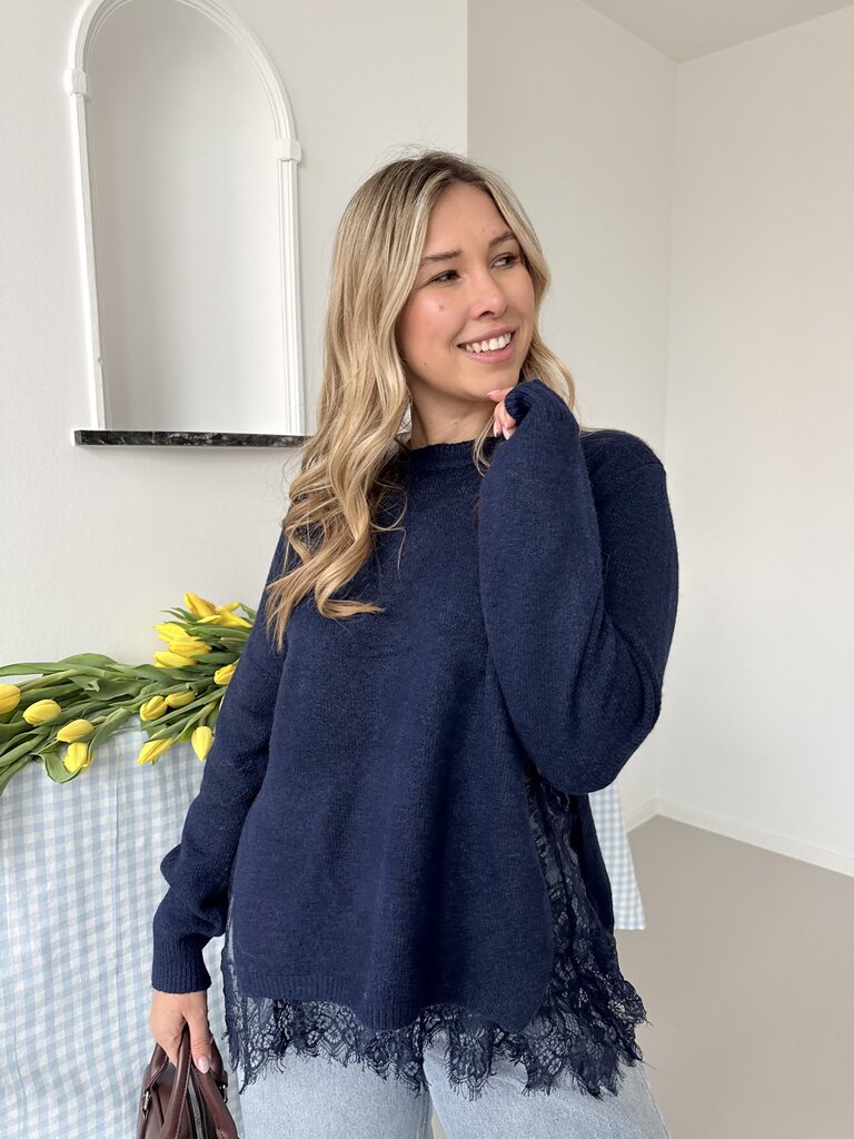 Lisa lace knit navy blue
