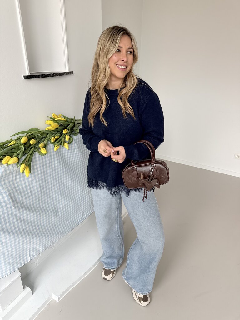 Lisa lace knit navy blue