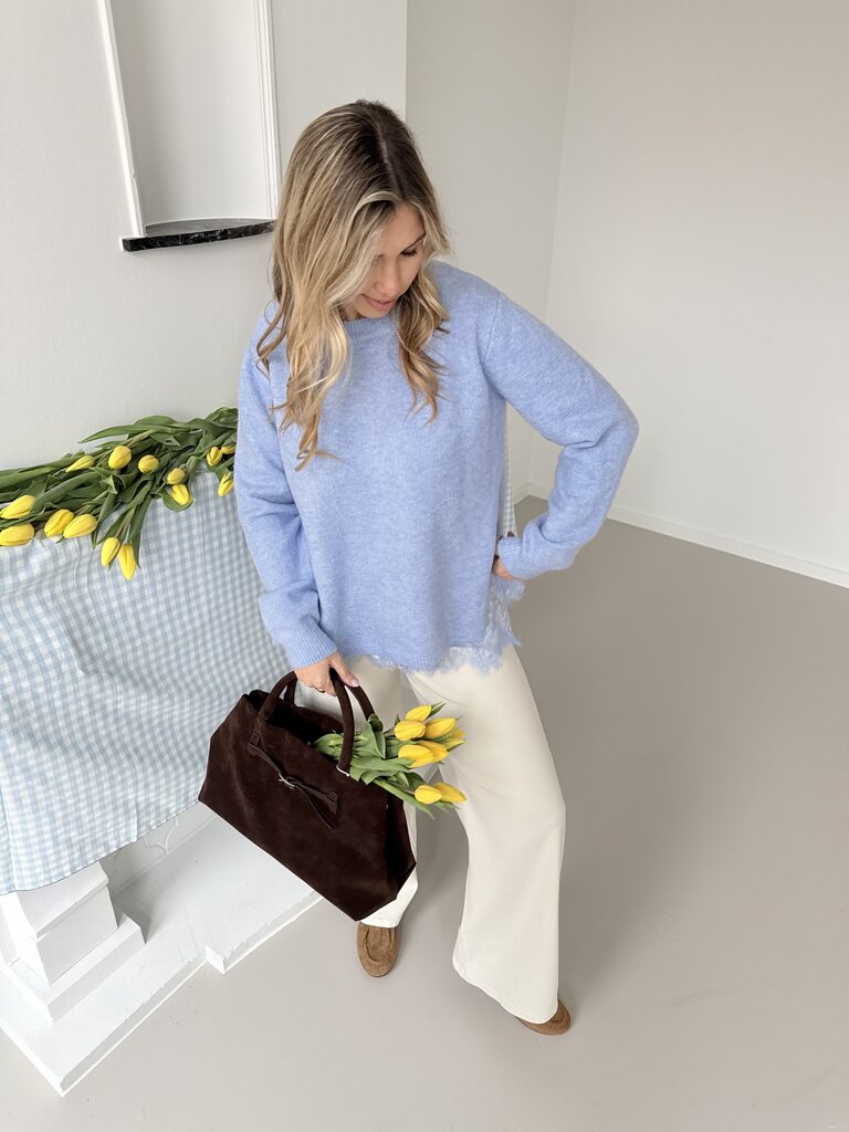 Lisa lace knit light blue