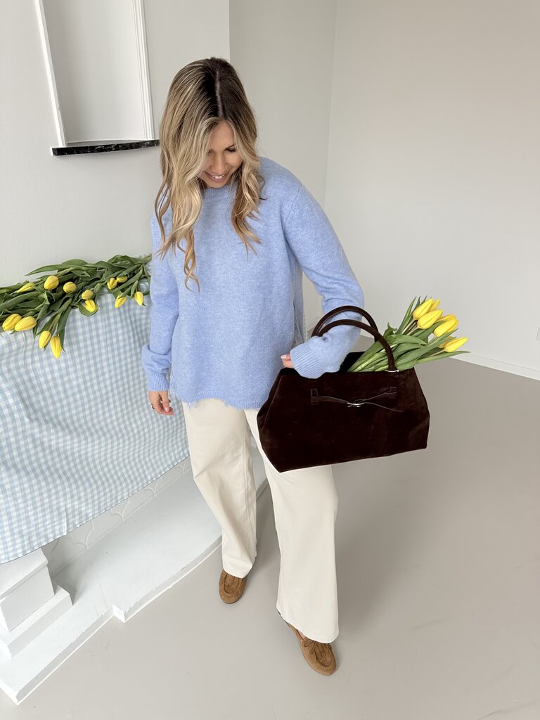 Lisa lace knit light blue