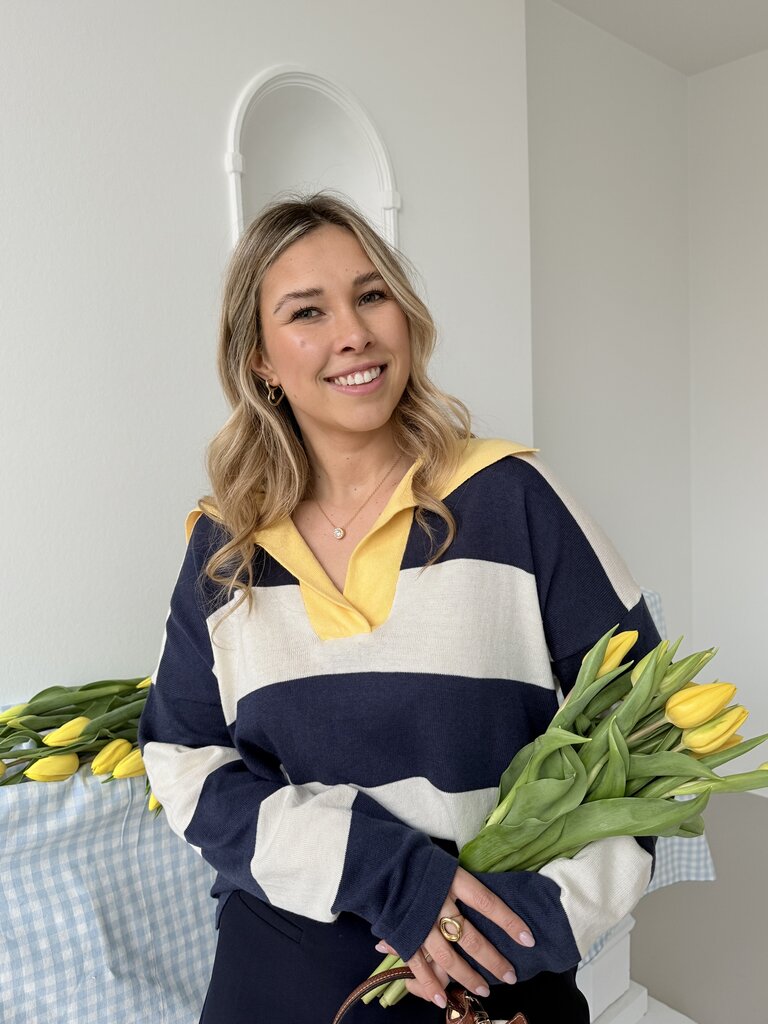 Gaëlle polo knit navy/yellow