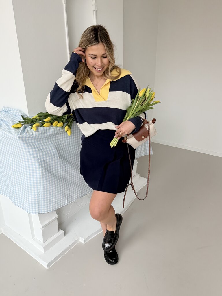 Gaëlle polo knit navy/yellow