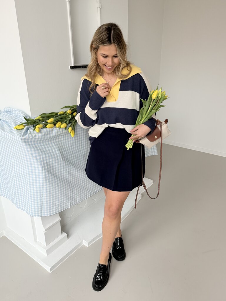 Gaëlle polo knit navy/yellow