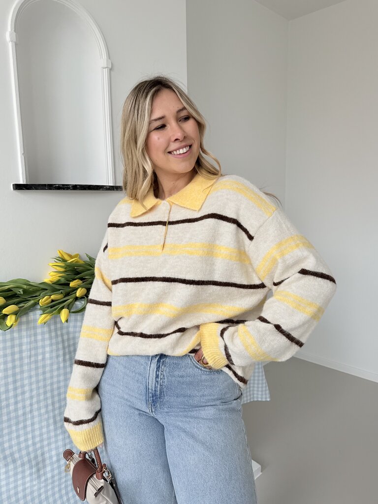 Luisa polo knit yellow/ecru