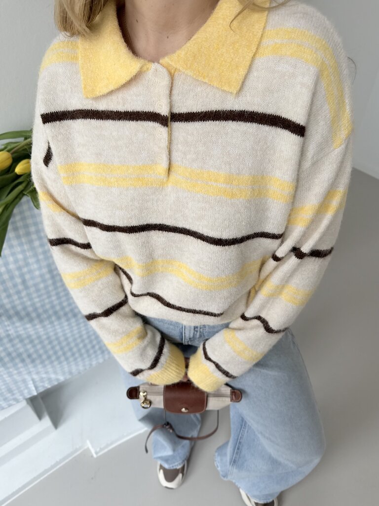 Luisa polo knit yellow/ecru