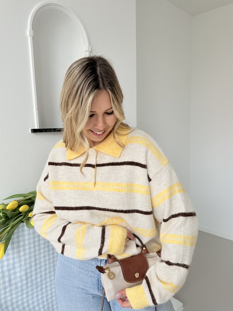 Luisa polo knit yellow/ecru