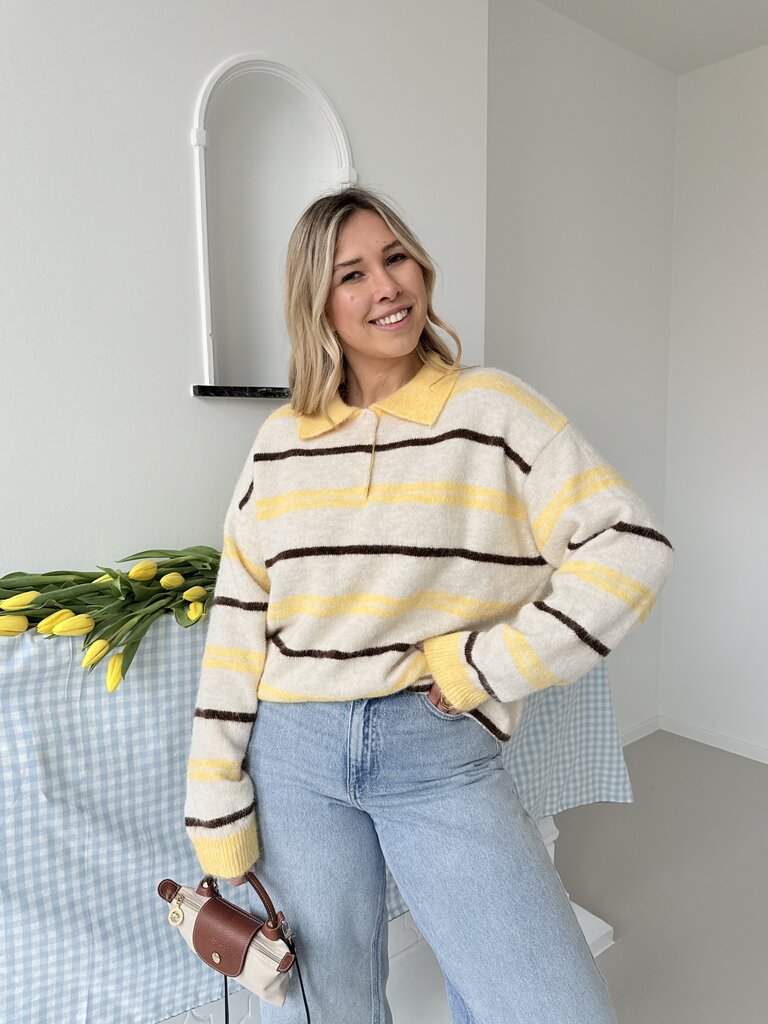 Luisa polo knit yellow/ecru