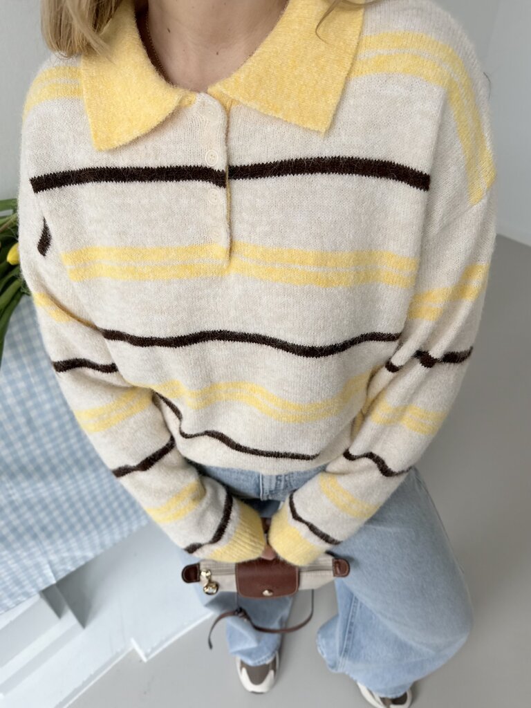 Luisa polo knit yellow/ecru